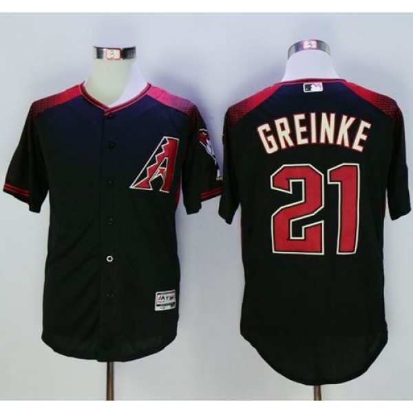 Diamondbacks #21 Zack Greinke Black Brick New Cool Base Stitched Jersey