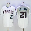 Diamondbacks #21 Zack Greinke White Capri New Cool Base Stitched Jersey