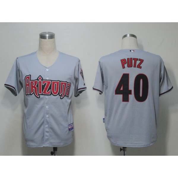 Diamondbacks #40 J.J Putz Grey Cool Base Stitched Jersey