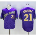 Diamondbacks #21 Zack Greinke Purple Cooperstown Stitched Jersey
