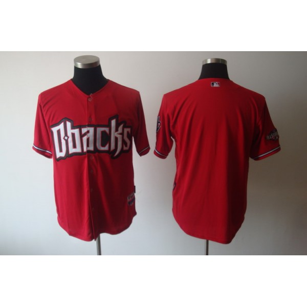 Diamondbacks Blank Red Cool Base Stitched Jersey