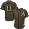 Diamondbacks #11 A. J. Pollock Green Salute To Service Stitched Jersey