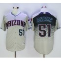 Diamondbacks #51 Randy Johnson Gray Capri New Cool Base Stitched Jersey