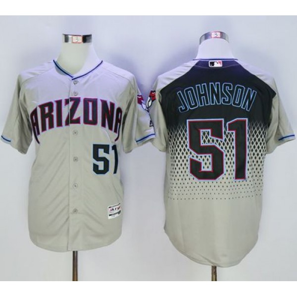 Diamondbacks #51 Randy Johnson Gray Capri New Cool Base Stitched Jersey