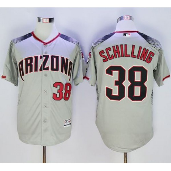 Diamondbacks #38 Curt Schilling Gray Brick New Cool Base Stitched Jersey