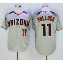 Diamondbacks #11 A. J. Pollock Gray Brick New Cool Base Stitched Jersey