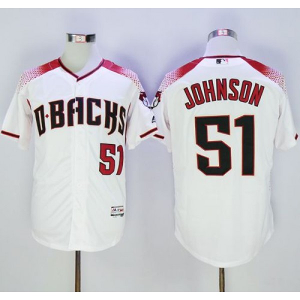 Diamondbacks #51 Randy Johnson White Brick New Cool Base Stitched Jersey