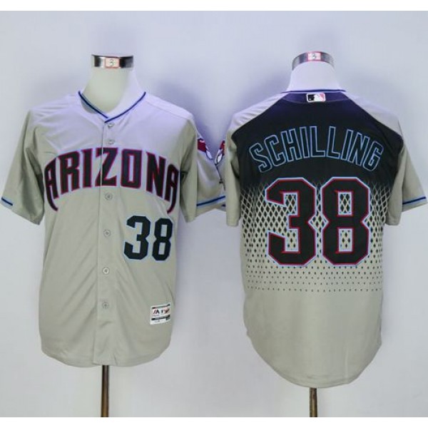 Diamondbacks #38 Curt Schilling Gray Capri New Cool Base Stitched Jersey