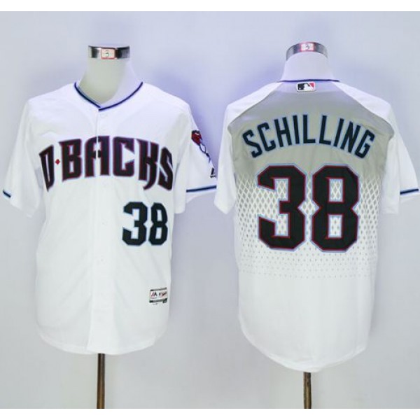 Diamondbacks #38 Curt Schilling White Capri New Cool Base Stitched Jersey