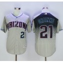 Diamondbacks #21 Zack Greinke Gray Capri New Cool Base Stitched Jersey