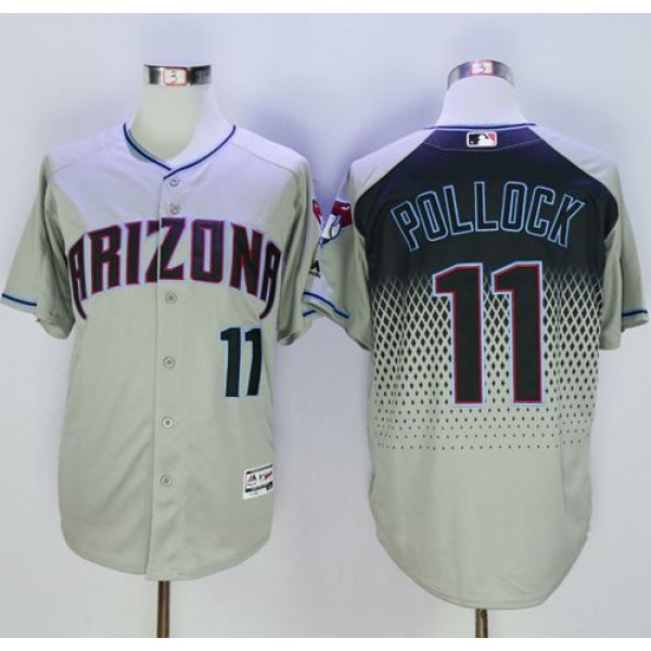 Diamondbacks #11 A. J. Pollock Gray Capri New Cool Base Stitched Jersey