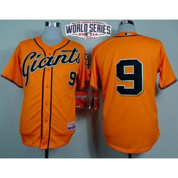 Giants #9 Brandon Belt Orange Cool Base W 2014 World Series Patch Stitched Jersey