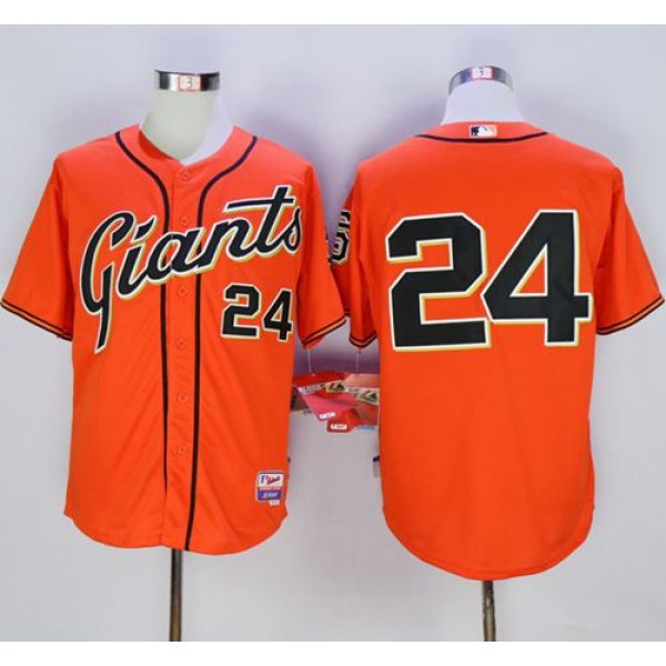 Giants #24 Willie Mays Orange Cool Base Stitched Jersey
