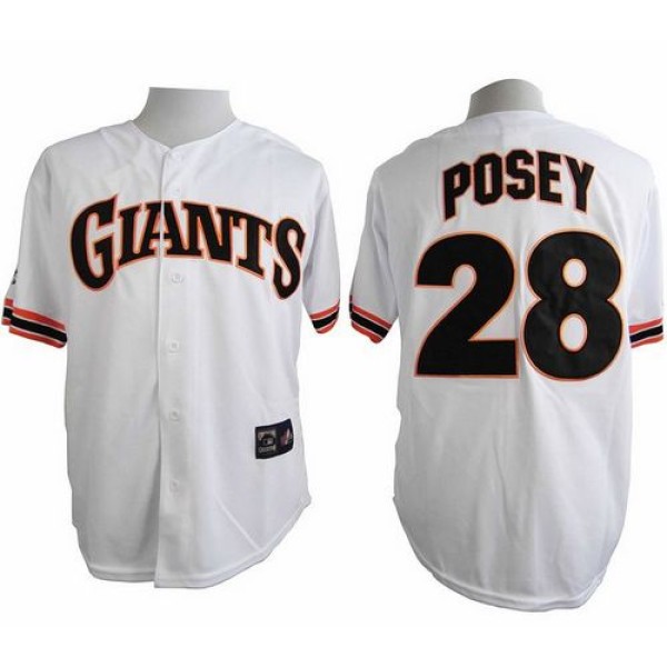 Giants #28 Buster Posey White 1989 Turn Back The Clock Stitched Jersey