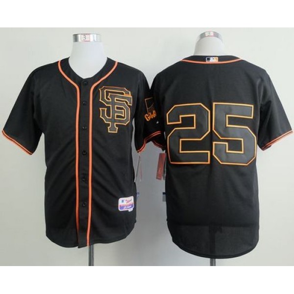 Giants #25 Barry Bonds Black Alternate Cool Base Stitched Jersey