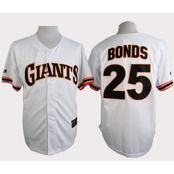 Giants #25 Barry Bonds White 1989 Turn Back The Clock Stitched Jersey
