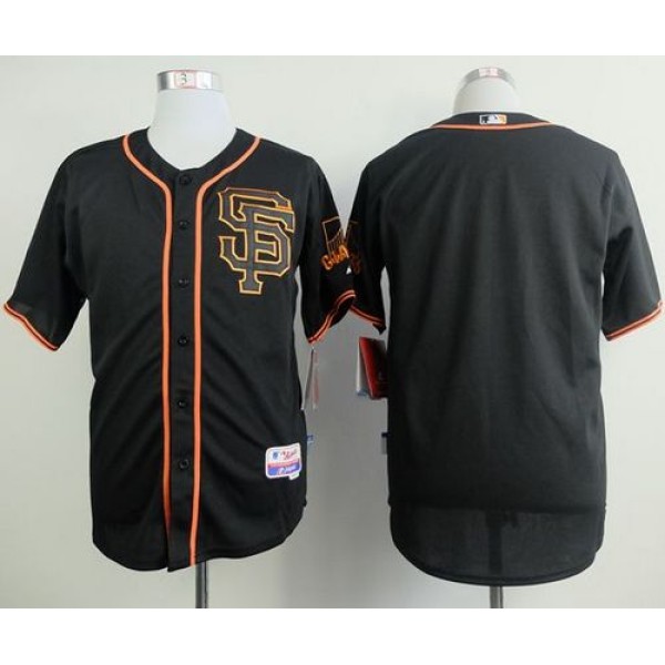 Giants Blank Black Alternate Cool Base Stitched Jersey