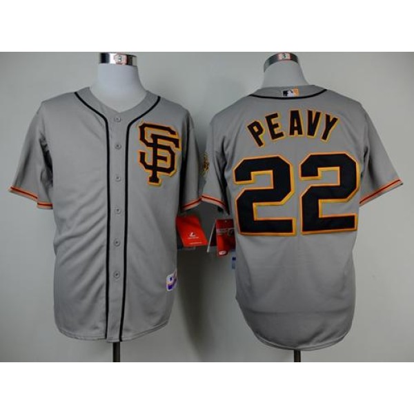 Giants #22 Jake Peavy Grey Cool Base Road 2 Stitched Jersey