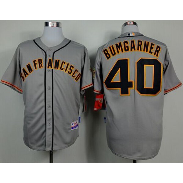 Giants #40 Madison Bumgarner Grey Cool Base Stitched Jersey