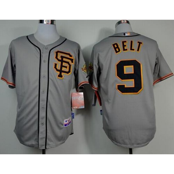 Giants #9 Brandon Belt Grey Road 2 Cool Base Stitched Jersey