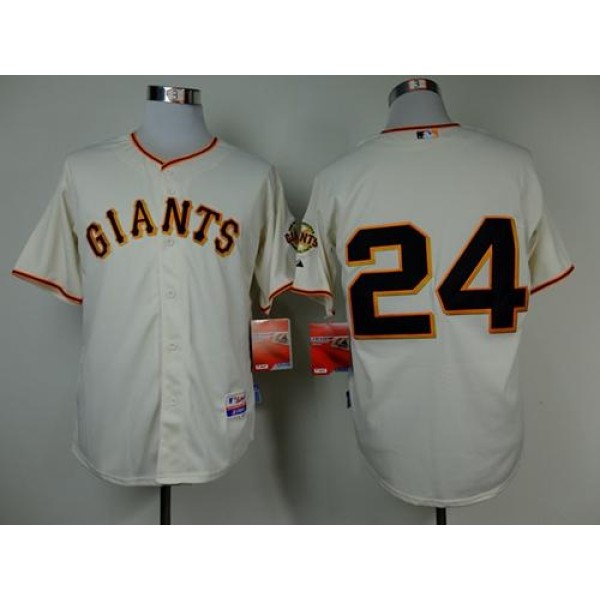 Giants #24 Willie Mays Cream Cool Base Stitched Jersey