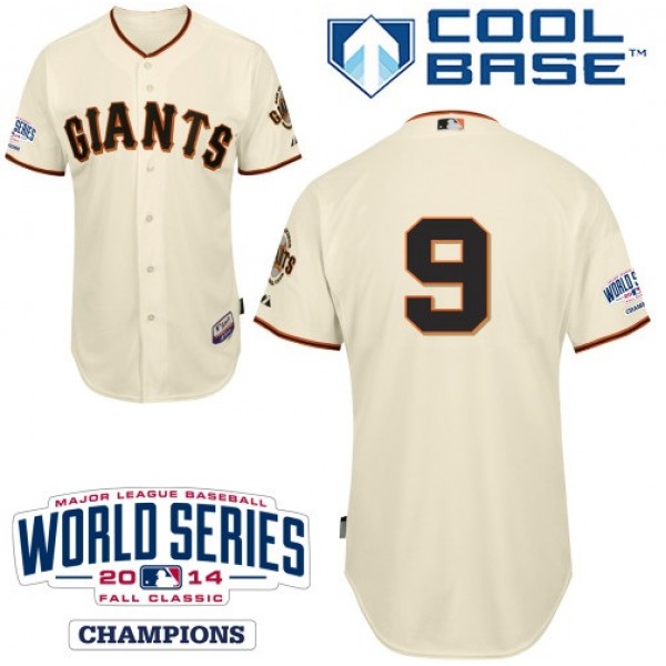 Giants #9 Brandon Belt Cream Cool Base W 2014 World Series Patch Stitched Jersey
