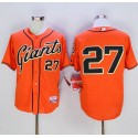 Giants #27 Juan Marichal Orange Cool Base Stitched Jersey