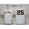 Giants #25 Barry Bonds Cream Cool Base W 2014 World Series Patch Stitched Jersey