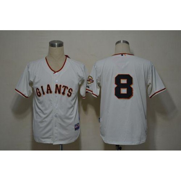 Giants #8 Hunter Pence Cream Cool Base Stitched Jersey
