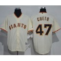 Giants #47 Johnny Cueto Cream New Cool Base Stitched Jersey