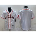 Houston Astros Blank White With Patch Cool Base Stitched Jersey