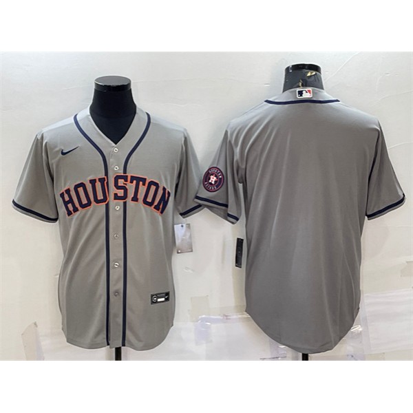 Houston Astros Blank Gray With Patch Cool Base Stitched Jersey