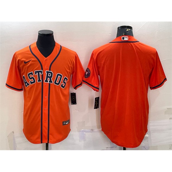 Houston Astros Blank Orange With Patch Cool Base Stitched Jersey