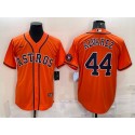 Houston Astros #44 Yordan Alvarez Orange With Patch Cool Base Stitched Jersey