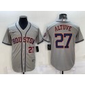 Houston Astros #27 Jose Altuve Gray With Patch Cool Base Stitched Jersey