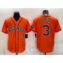 Houston Astros #3 Jeremy Pena Orange With Patch Cool Base Stitched Jersey