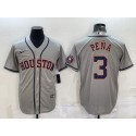 Houston Astros #3 Jeremy Pena Gray With Patch Cool Base Stitched Jersey