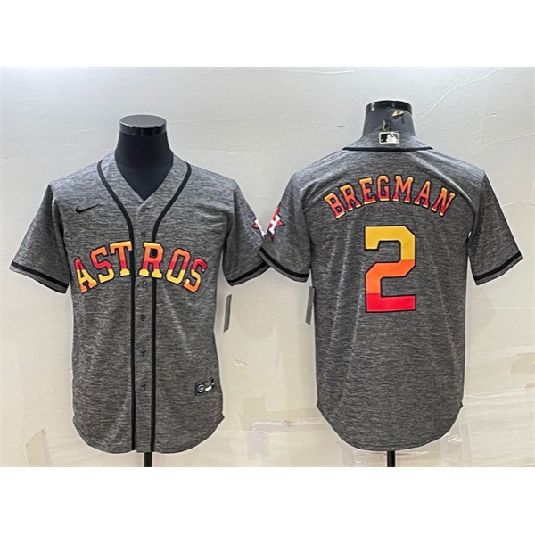 Houston Astros #2 Alex Bregman Gray Cool Base Stitched Baseball Jersey