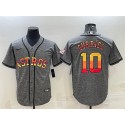Houston Astros #10 Yuli Gurriel Gray Cool Base Stitched Baseball Jersey