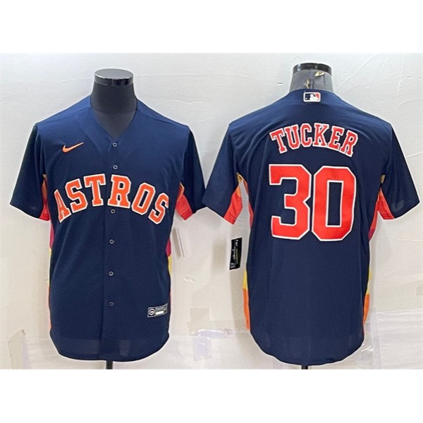 Houston Astros #30 Kyle Tucker Navy Cool Base Stitched Jersey