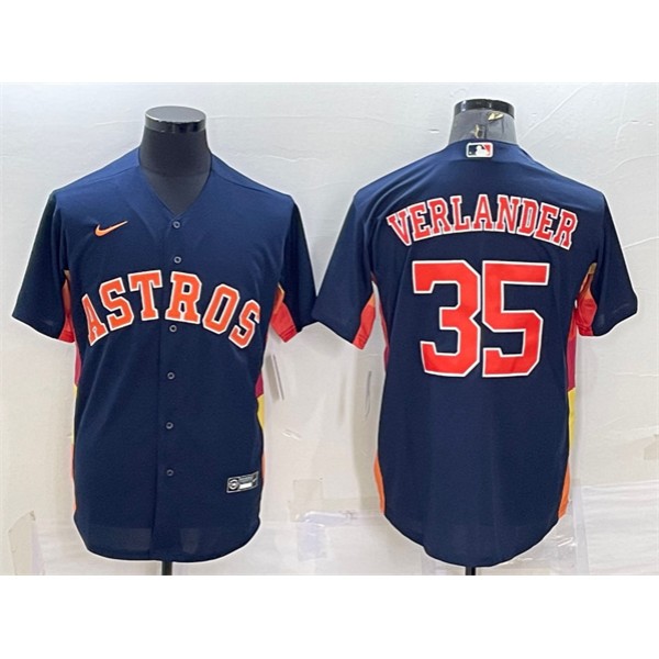 Houston Astros #35 Justin Verlander Navy Cool Base Stitched Jersey