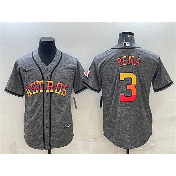 Houston Astros #3 Jeremy Pena Grey Cool Base Stitched Baseball Jersey