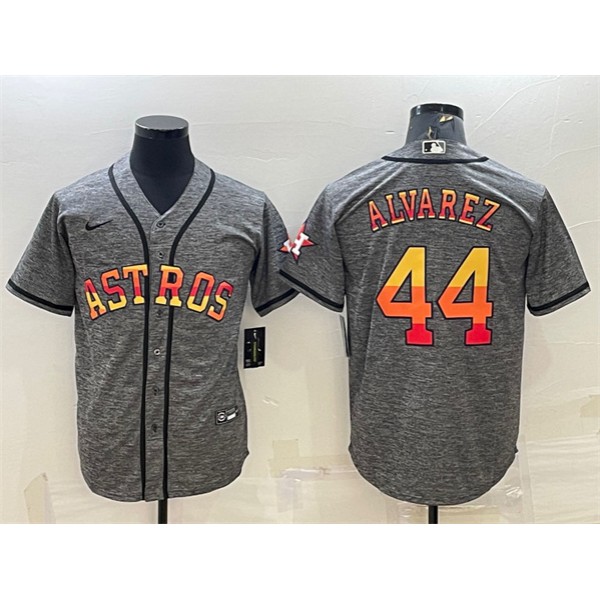 Houston Astros #44 Yordan Alvarez Grey Cool Base Stitched Baseball Jersey