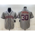 Houston Astros #30 Kyle Tucker Gray With Patch Cool Base Stitched Jersey