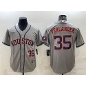Houston Astros #35 Justin Verlander Gray With Patch Cool Base Stitched Jersey