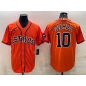 Houston Astros #10 Yuli Gurriel Orange With Patch Cool Base Stitched Jersey