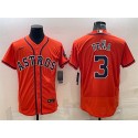 Houston Astros #3 Jeremy Pena Orange Flex Base Stitched Baseball Jersey