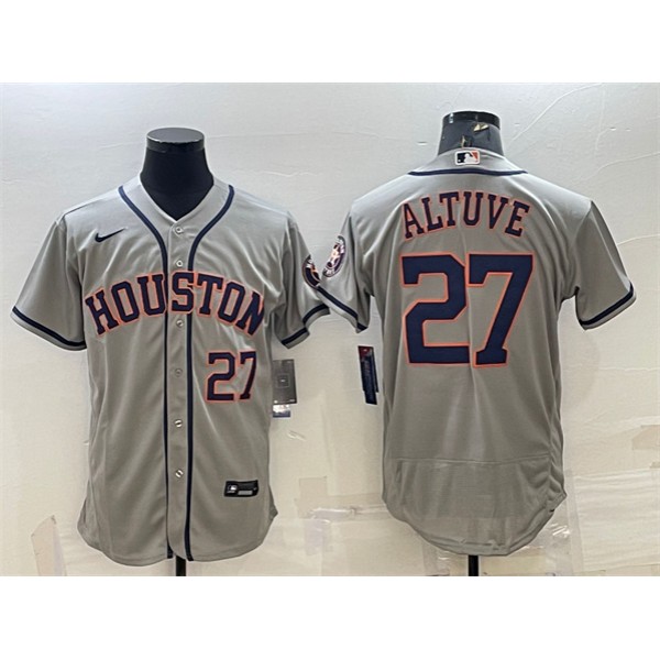 Houston Astros #27 Jose Altuve Grey Flex Base Stitched Baseball Jersey