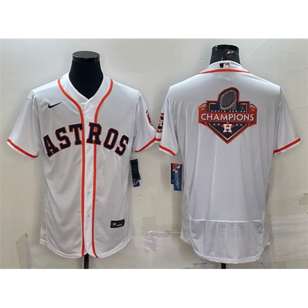Houston Astros White 2022 World Series Champions Team Big Logo Flex Base Stitched Jersey