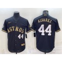 Houston Astros #44 Yordan Alvarez Black Gold 2022 World Series Stitched Baseball Jersey